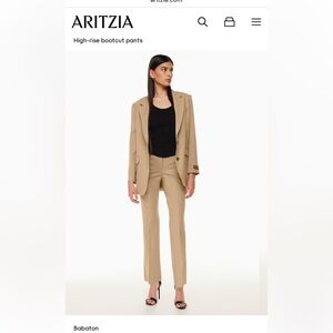 Aritzia Tan High-Rise Bootcut Pants
